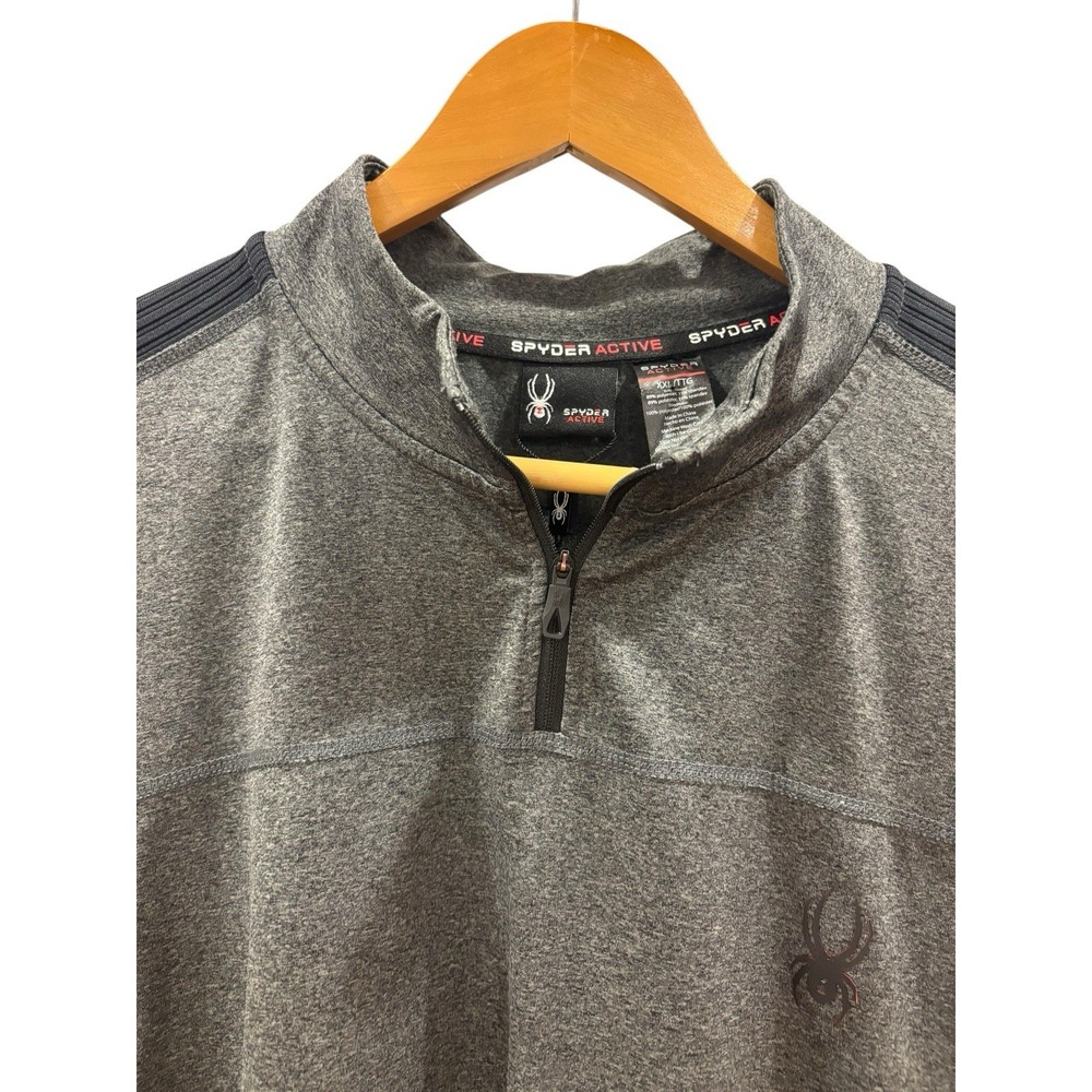 Spyder Active Men's Pullover 1/4 Zip Mock Neck‎ Poly/Spandex XXL Gray